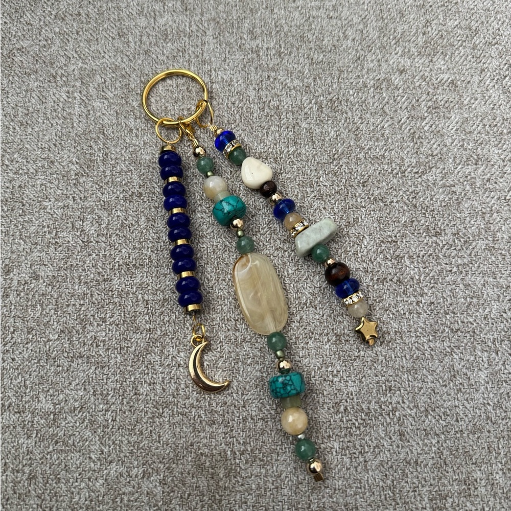Beaded Keychain Bag Charm